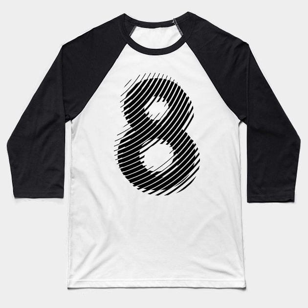 blurred 8 Baseball T-Shirt by MplusC